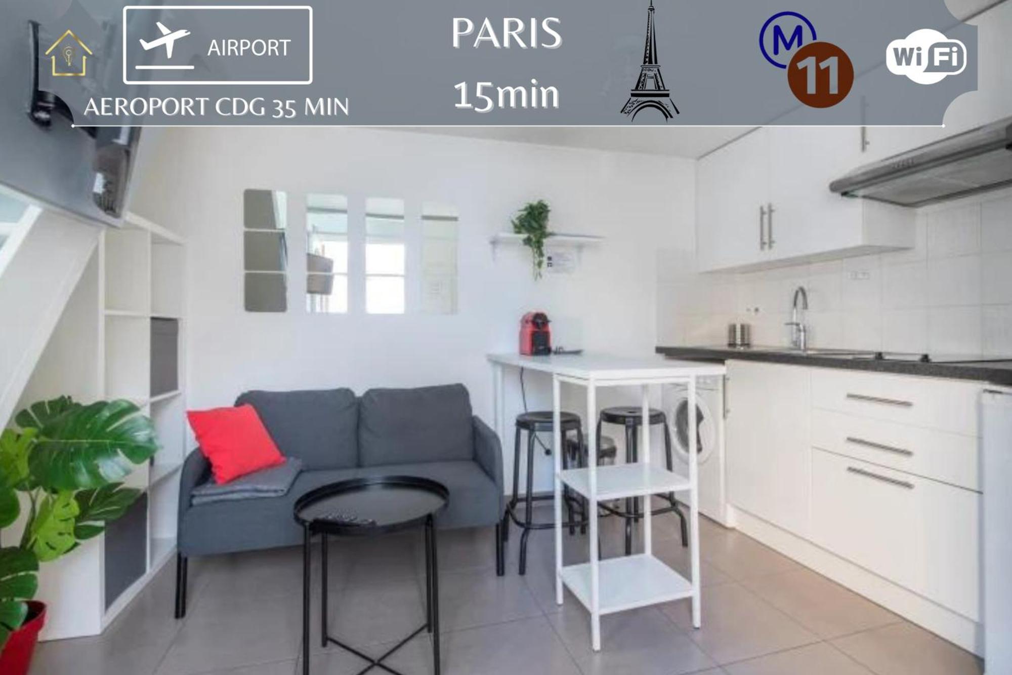 Apartamento Benfleet 4 Cosy Studio Proche Paris Romainville Exterior foto